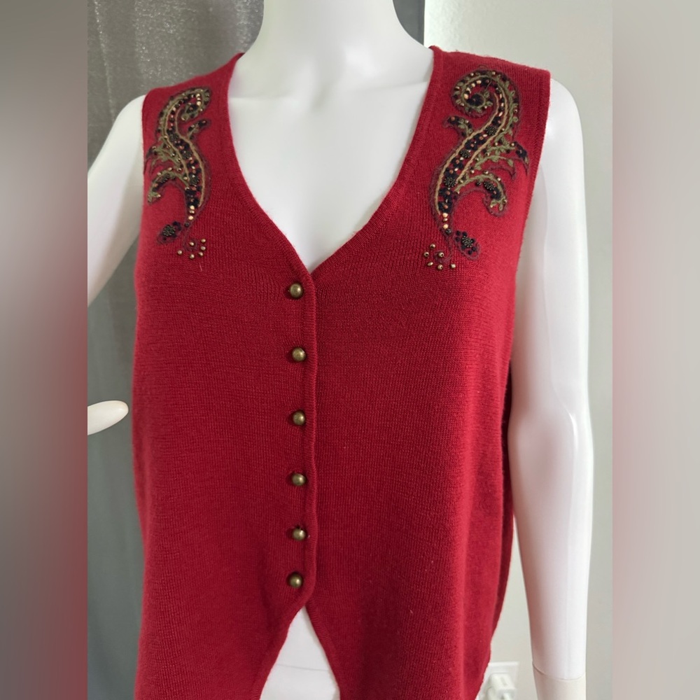 Koret Red Embellished Vest